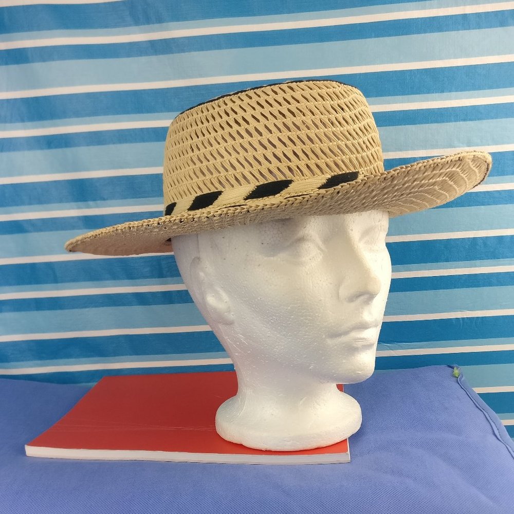 Raffia Hat Sun Hat Fedora-style Wide Brim Hat Straw hat-Vacation, Holiday, Beach